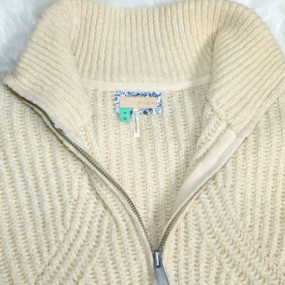 Pilcro | Sweaters | Nwt Anthropologie Pilcro Ivory Plush Cable Knit Cardigan Full Zip X | Poshmark